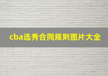 cba选秀合同规则图片大全