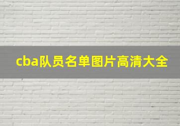 cba队员名单图片高清大全