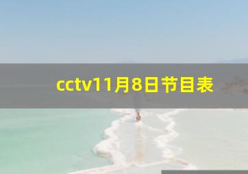 cctv11月8日节目表