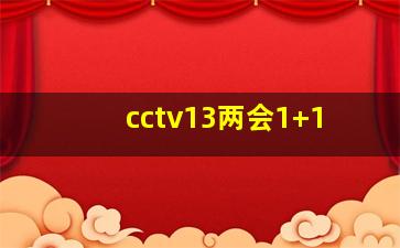 cctv13两会1+1