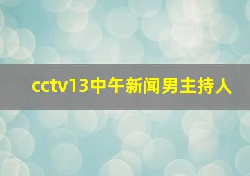 cctv13中午新闻男主持人