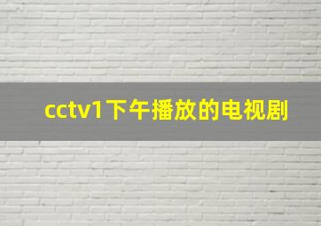 cctv1下午播放的电视剧