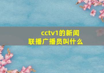 cctv1的新闻联播广播员叫什么