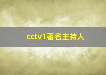 cctv1著名主持人