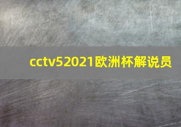 cctv52021欧洲杯解说员