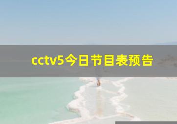 cctv5今日节目表预告