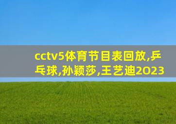 cctv5体育节目表回放,乒乓球,孙颖莎,王艺迪2O23