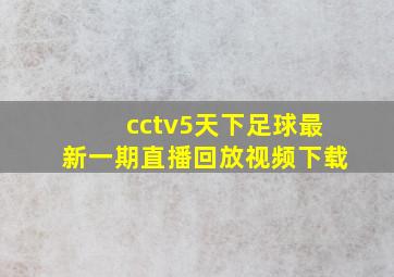 cctv5天下足球最新一期直播回放视频下载