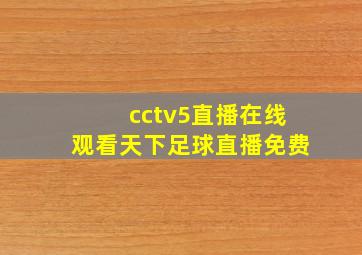 cctv5直播在线观看天下足球直播免费