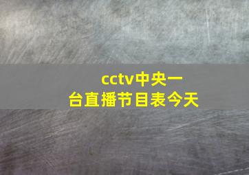 cctv中央一台直播节目表今天