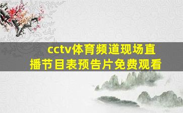 cctv体育频道现场直播节目表预告片免费观看