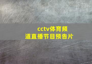 cctv体育频道直播节目预告片