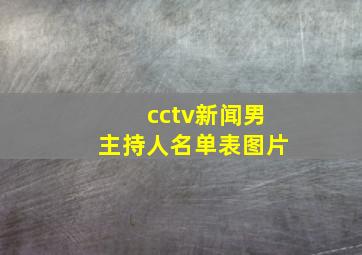 cctv新闻男主持人名单表图片