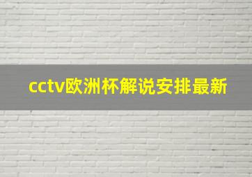 cctv欧洲杯解说安排最新