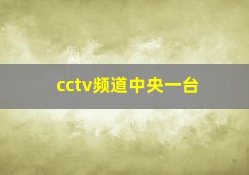 cctv频道中央一台