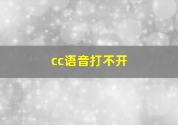 cc语音打不开