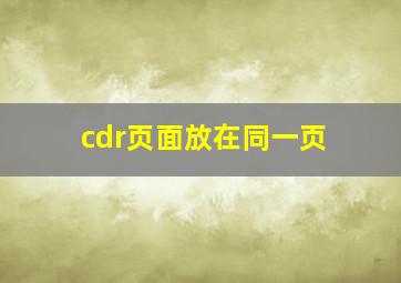 cdr页面放在同一页