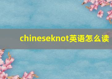 chineseknot英语怎么读