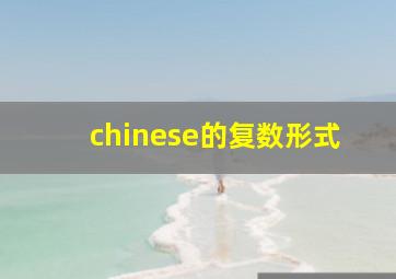 chinese的复数形式