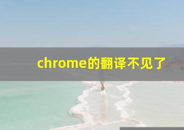 chrome的翻译不见了