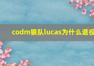 codm狼队lucas为什么退役