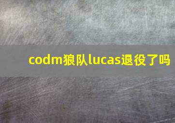 codm狼队lucas退役了吗