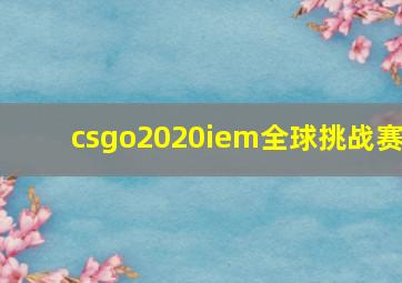 csgo2020iem全球挑战赛