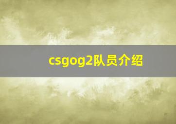 csgog2队员介绍