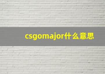 csgomajor什么意思