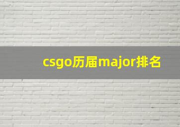 csgo历届major排名