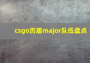 csgo历届major队伍盘点