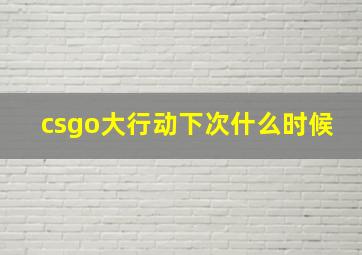 csgo大行动下次什么时候