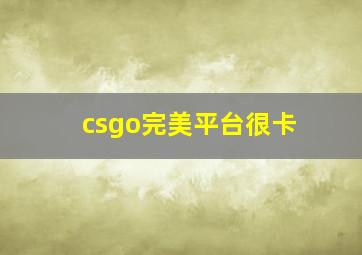 csgo完美平台很卡