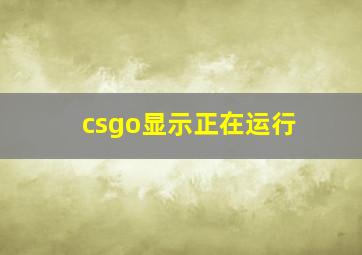 csgo显示正在运行