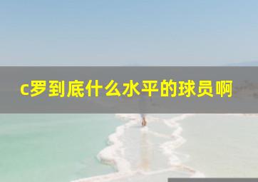 c罗到底什么水平的球员啊