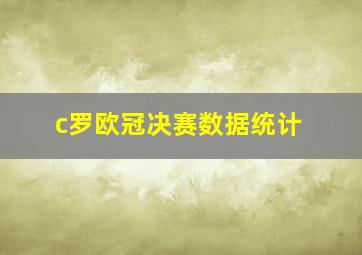 c罗欧冠决赛数据统计