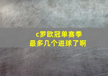 c罗欧冠单赛季最多几个进球了啊