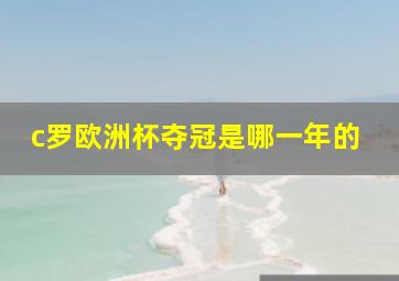 c罗欧洲杯夺冠是哪一年的