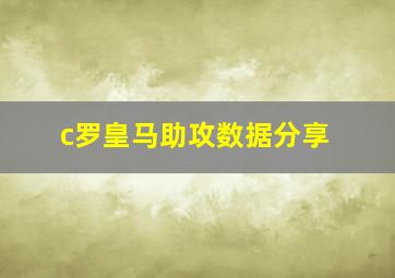 c罗皇马助攻数据分享