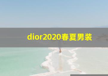 dior2020春夏男装