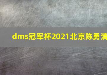 dms冠军杯2021北京陈勇清