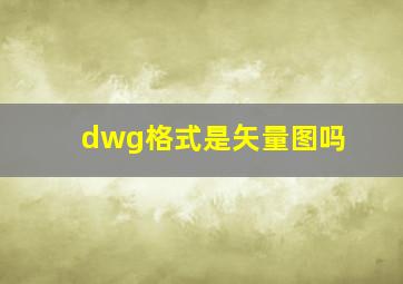 dwg格式是矢量图吗