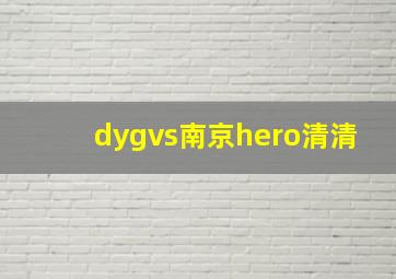 dygvs南京hero清清