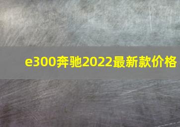 e300奔驰2022最新款价格