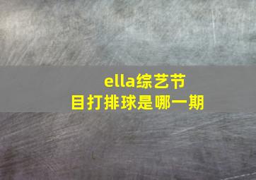 ella综艺节目打排球是哪一期