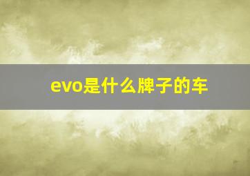 evo是什么牌子的车