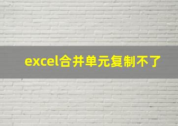 excel合并单元复制不了