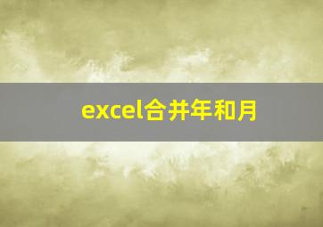 excel合并年和月