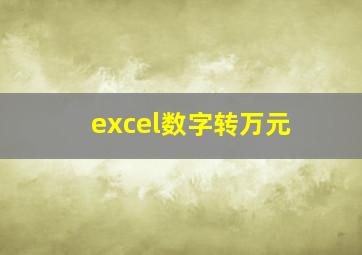 excel数字转万元