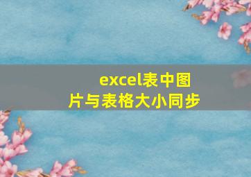 excel表中图片与表格大小同步